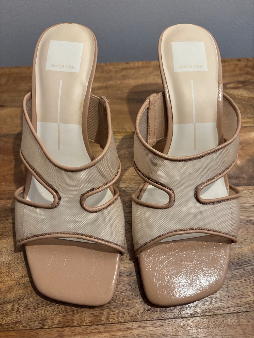 Dolce Vita Beige Nude Double-Strap Slide Mules